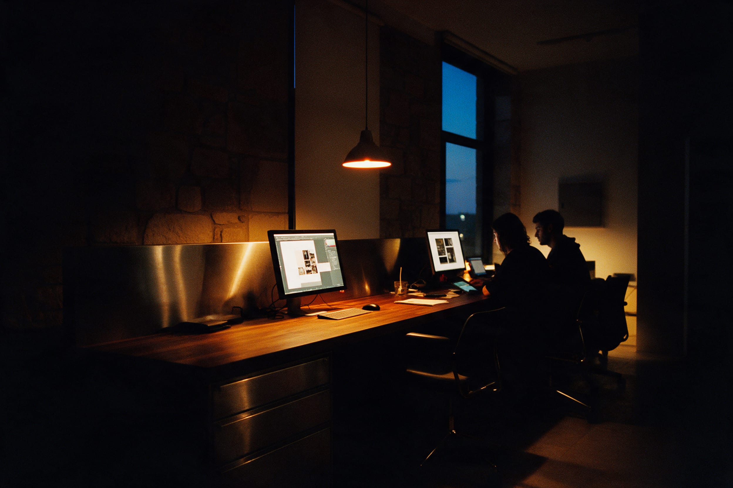The studio after hours